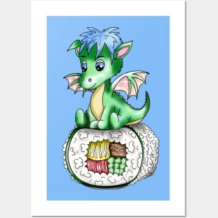 sushi lover baby dragon roll Posters and Art